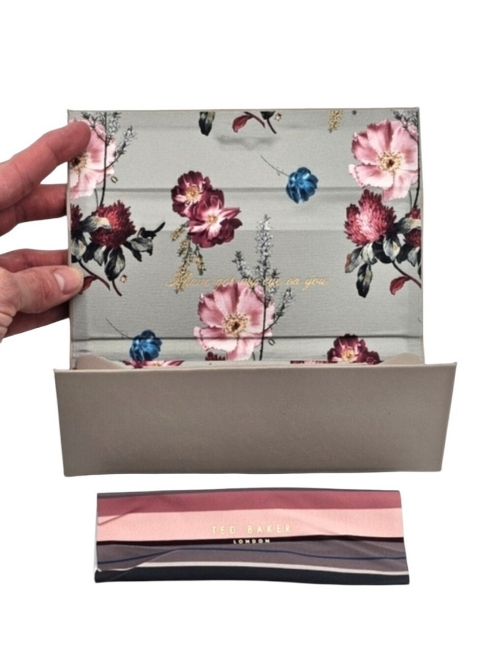 Ted Baker London Taupe Sunglasses Case with Cloth